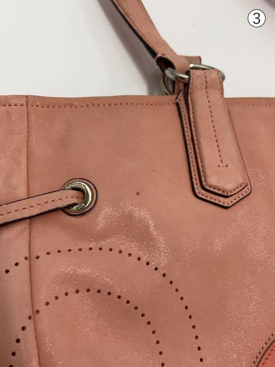 COACH Tote Bag Op Art Leather PNK 18964 7