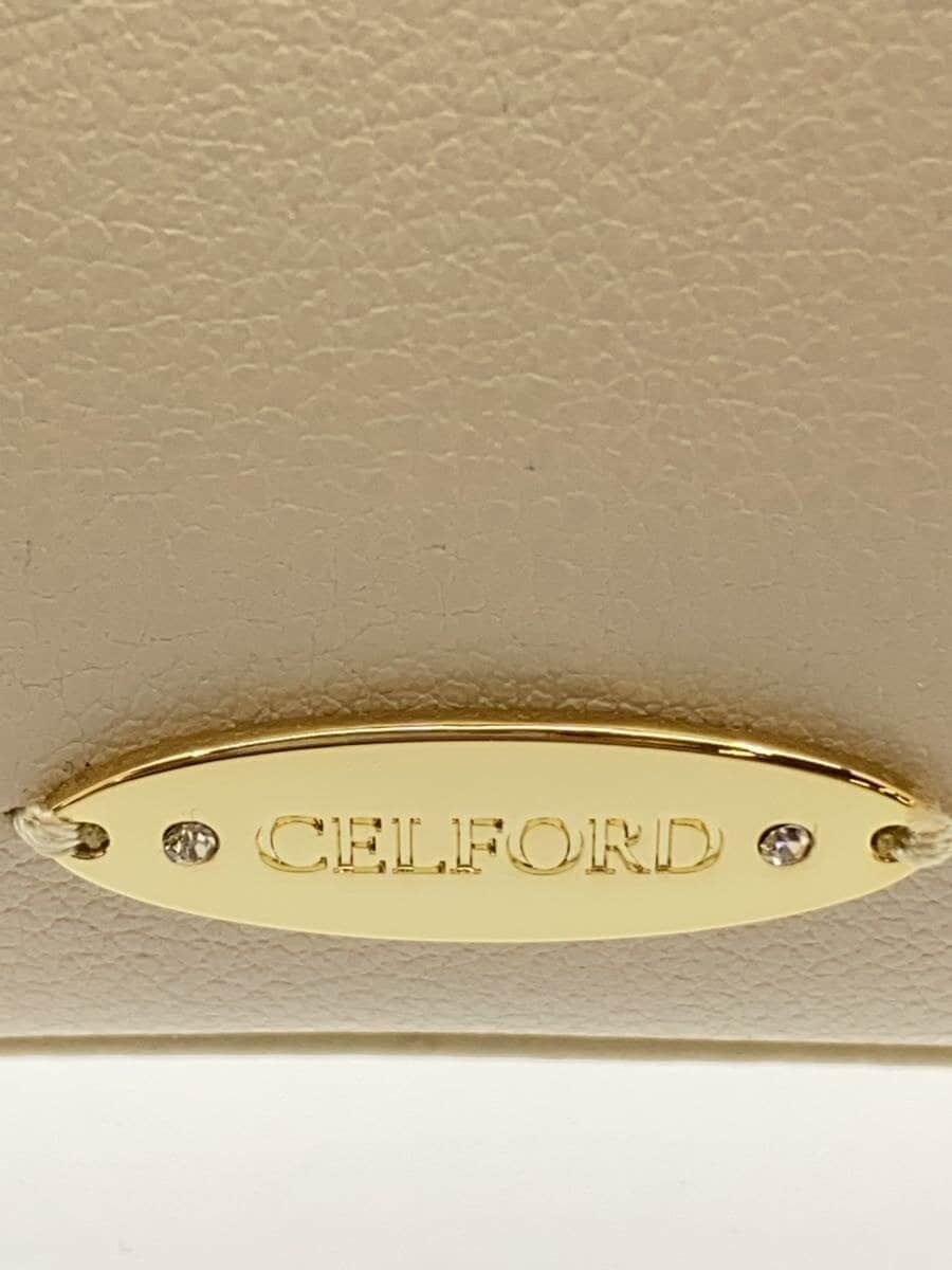 CELFORD Crystal Dot One Handle Bag Handbag Leather BEG 5