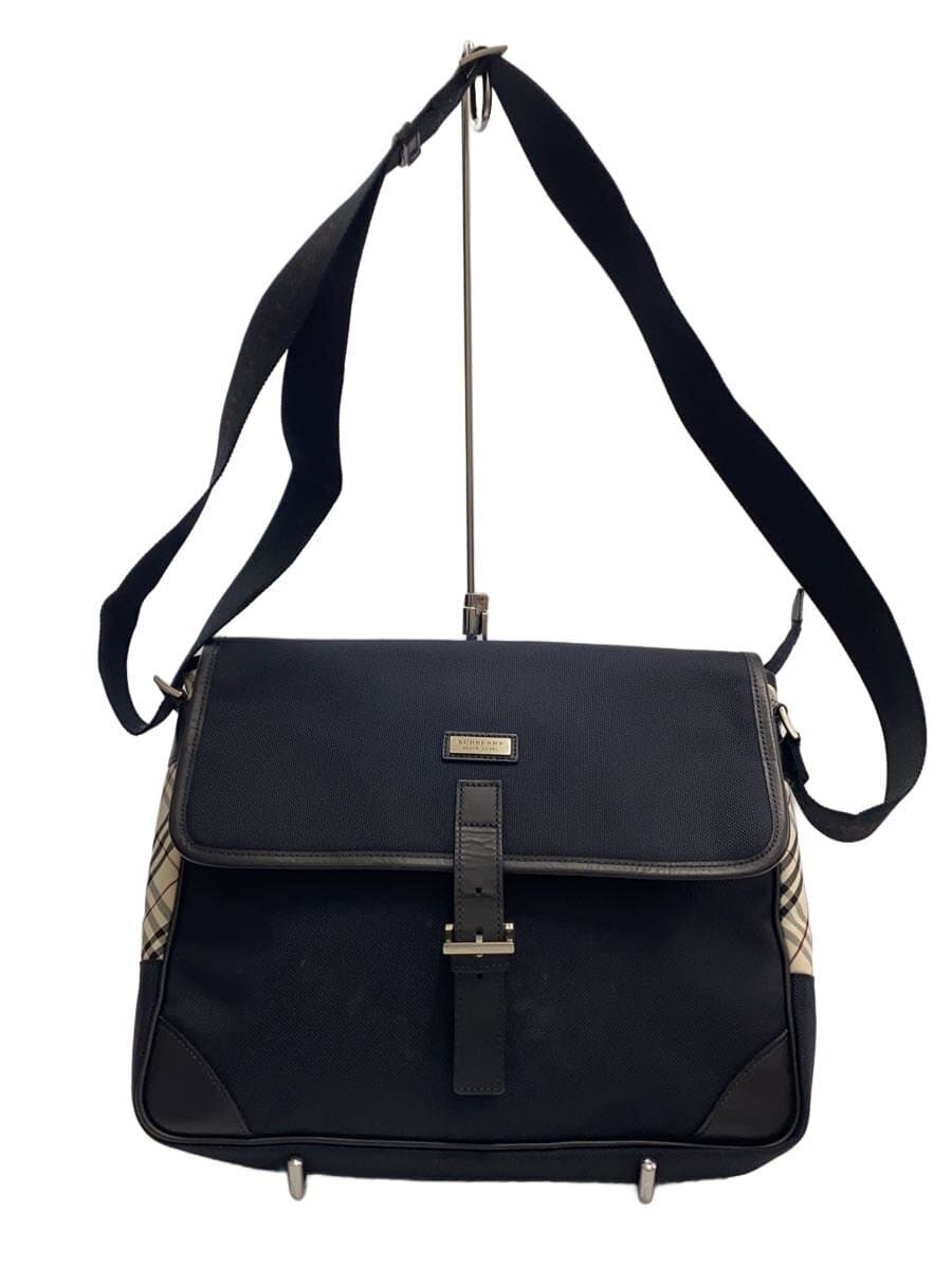BURBERRY BLACK LABEL shoulder bag nylon BLK has stains