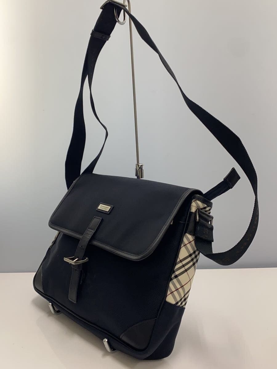 BURBERRY BLACK LABEL shoulder bag nylon BLK has stains 2