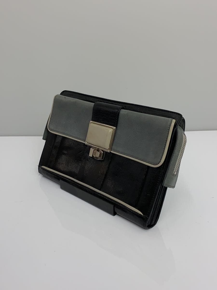 BALENCIAGA Second Bag Leather BLK 2