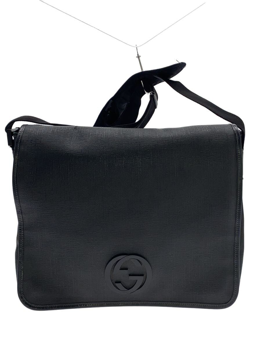 GUCCI Shoulder Bag_Interlocking G_Coated Canvas BLK