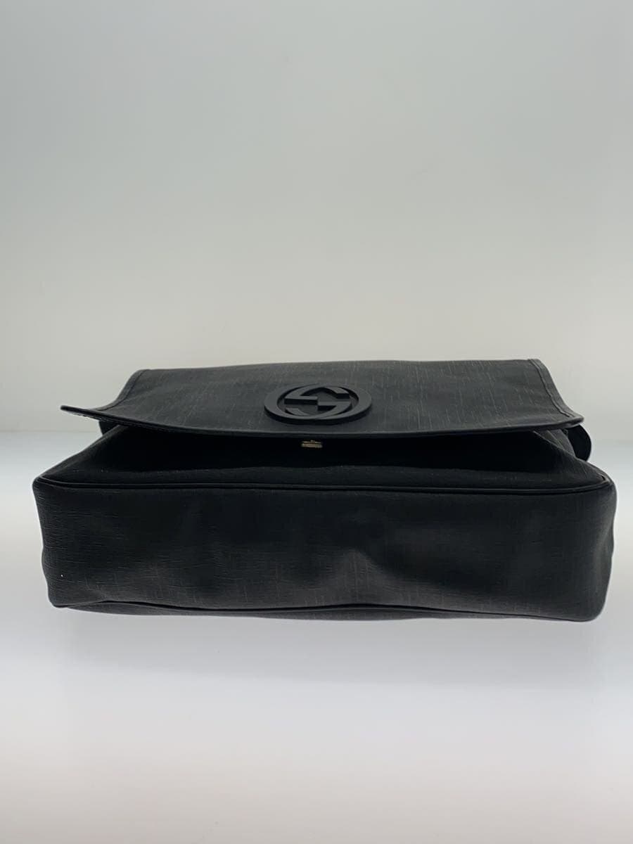 GUCCI Shoulder Bag_Interlocking G_Coated Canvas BLK 4