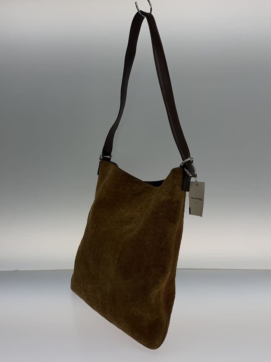 CELINE Shoulder Bag Suede BEG All Over Pattern 2