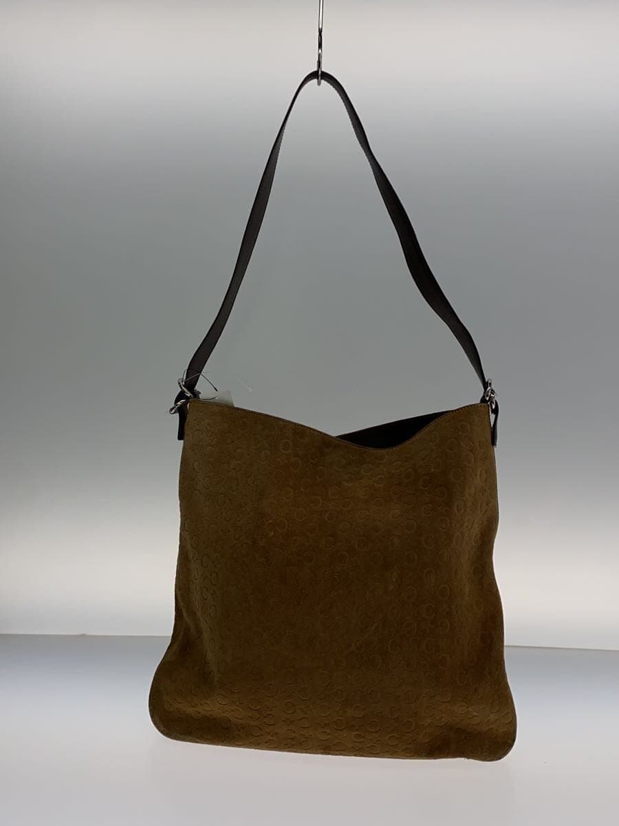 CELINE Shoulder Bag Suede BEG All Over Pattern 3