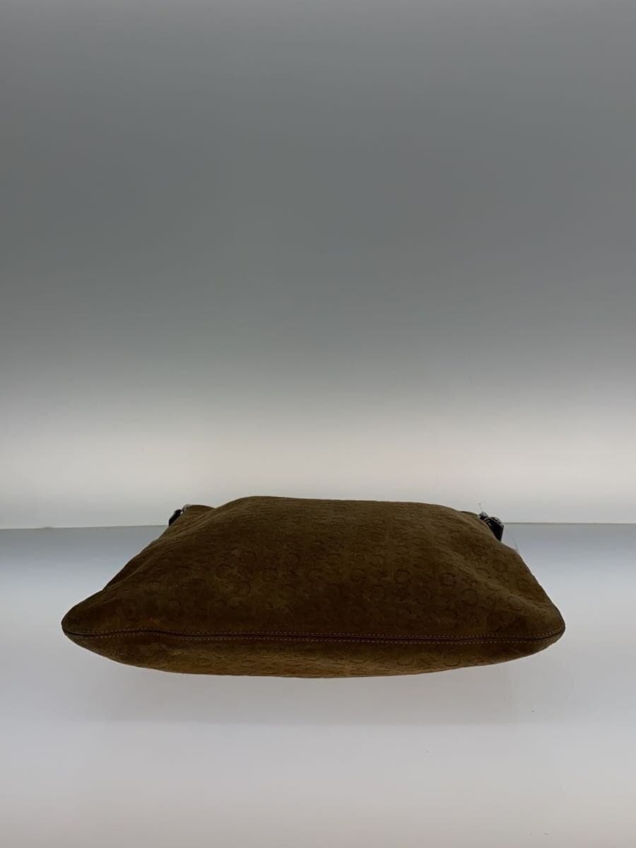 CELINE Shoulder Bag Suede BEG All Over Pattern 4