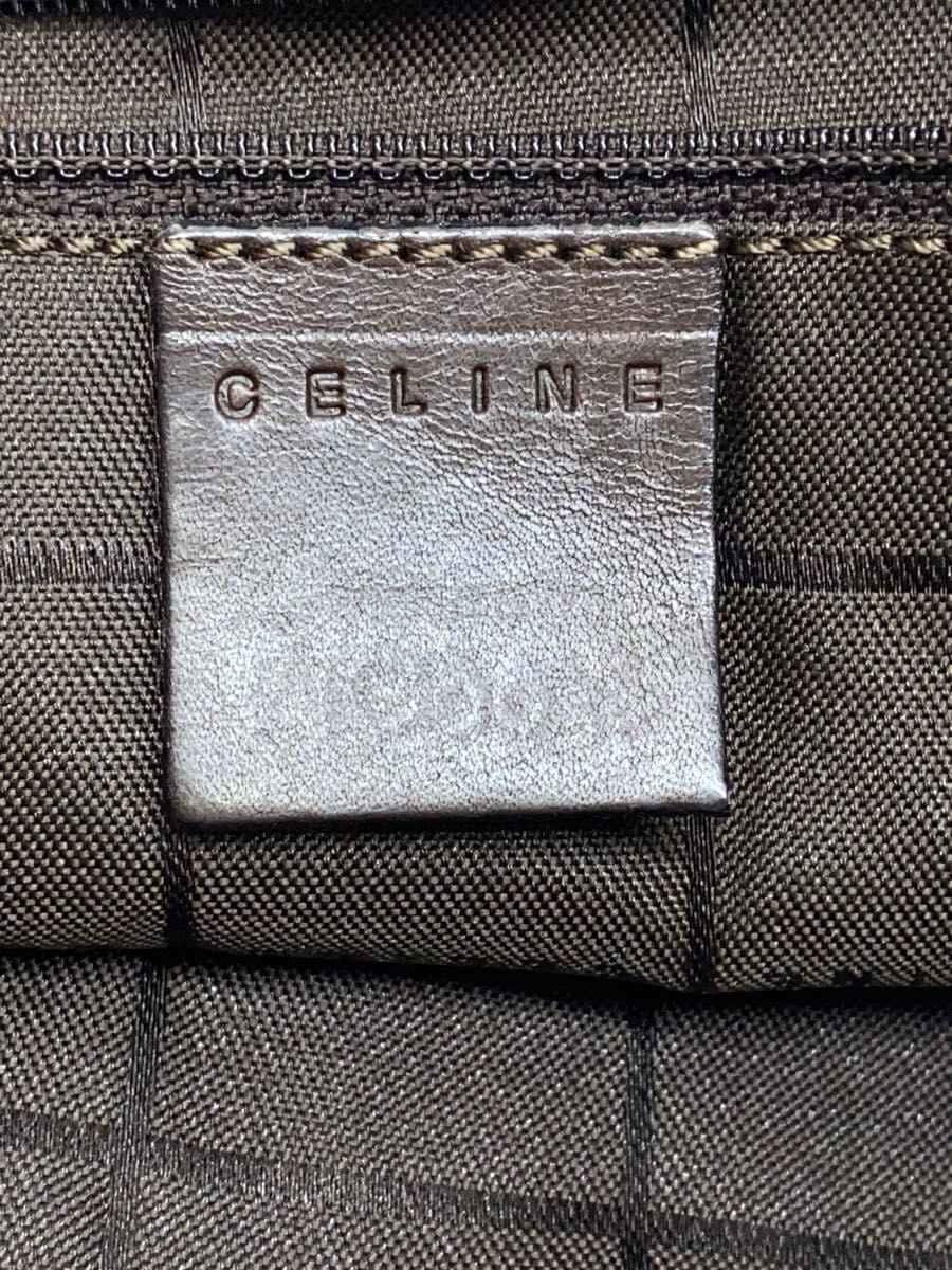 CELINE Shoulder Bag Suede BEG All Over Pattern 5