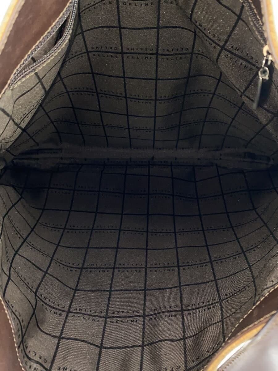 CELINE Shoulder Bag Suede BEG All Over Pattern 6