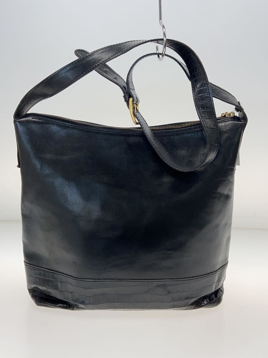 CELINE Shoulder Bag Leather BLK 3