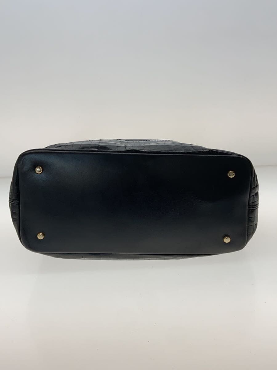 CELINE Shoulder Bag Leather BLK 4