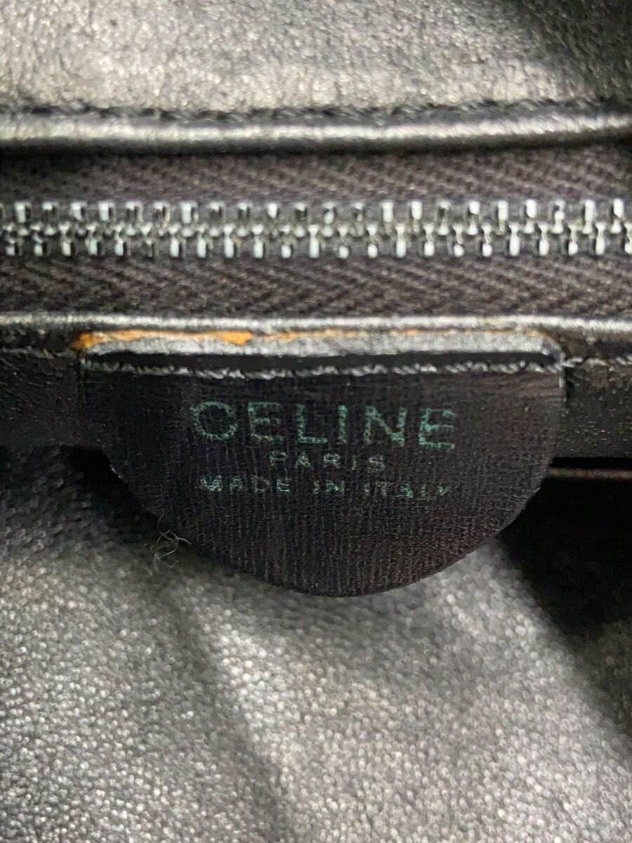 CELINE Shoulder Bag Leather BLK 5