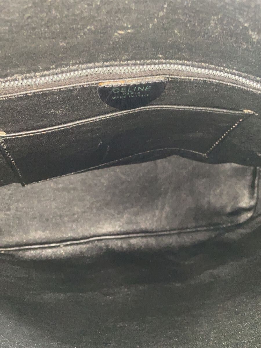 CELINE Shoulder Bag Leather BLK 6