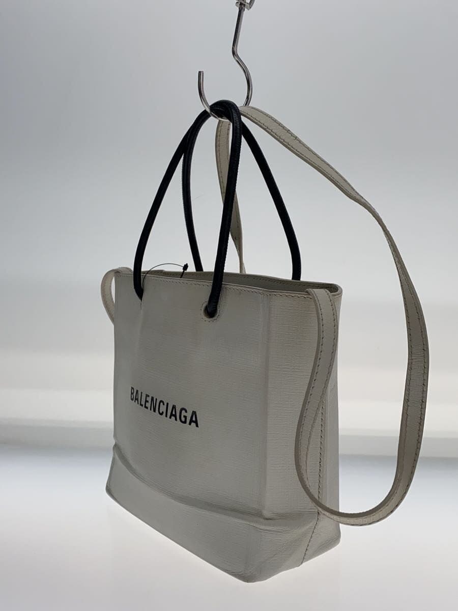BALENCIAGA Shoulder Bag Leather WHT 2