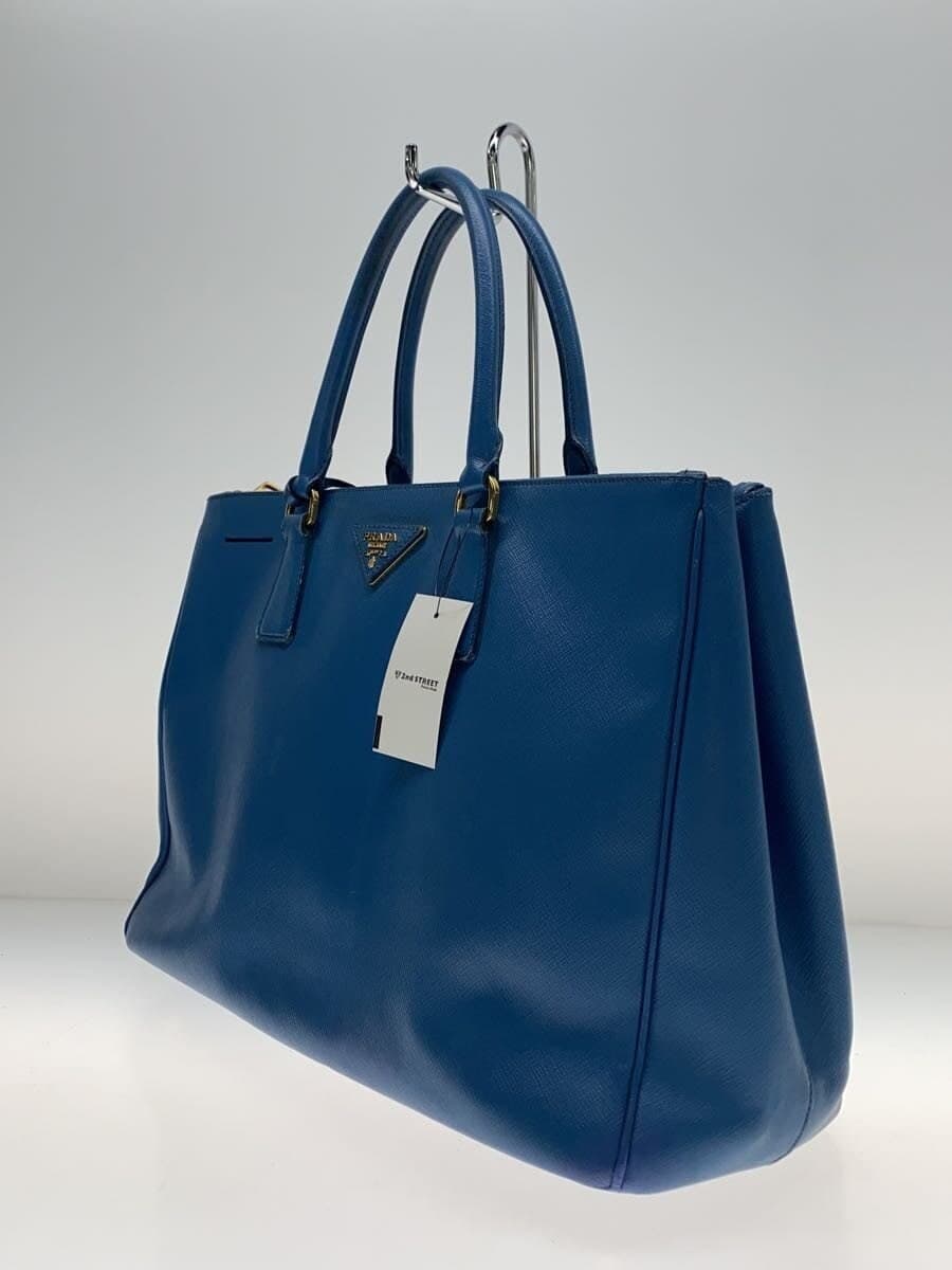 PRADA tote bag leather blue 2
