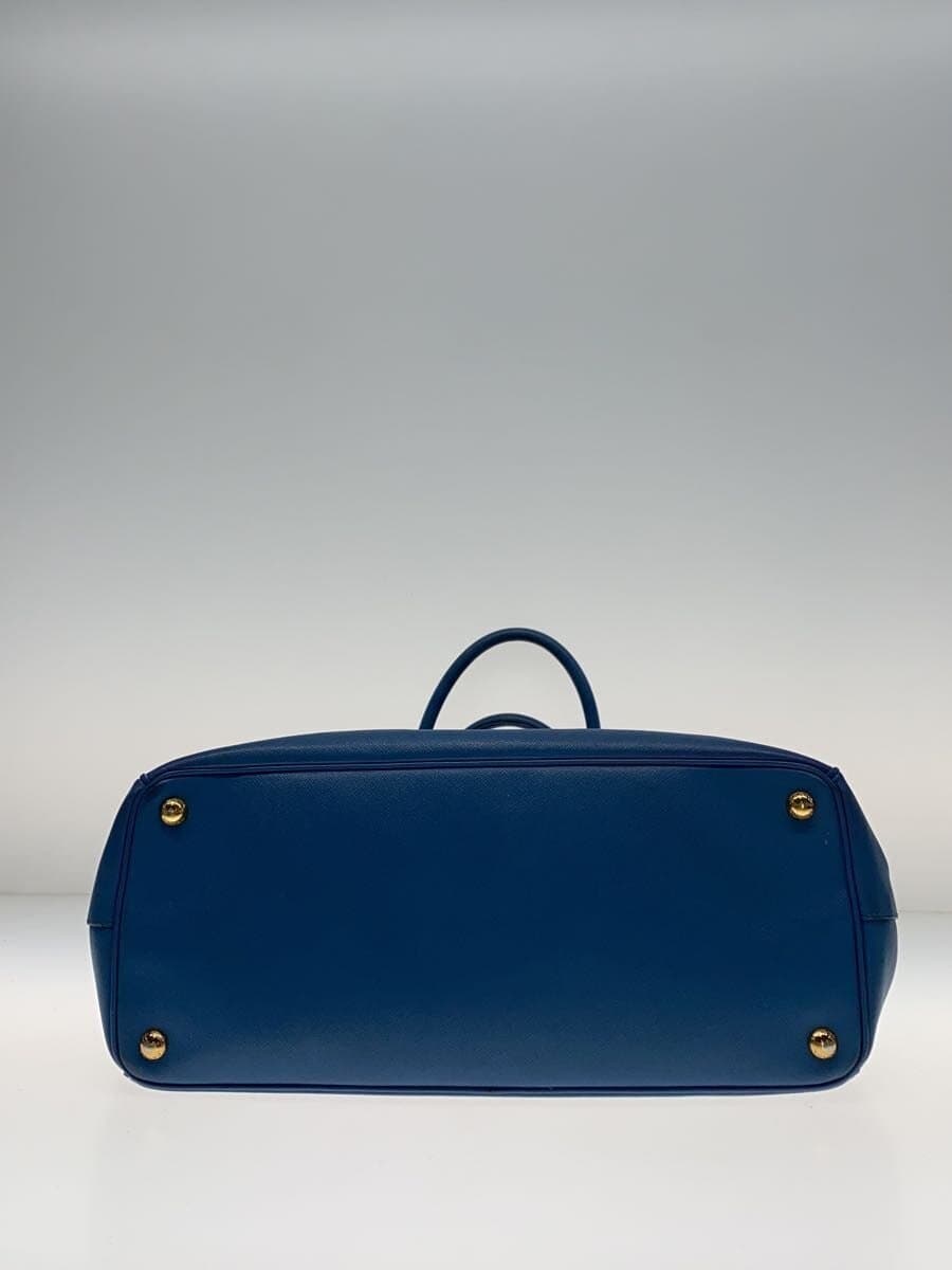 PRADA tote bag leather blue 4