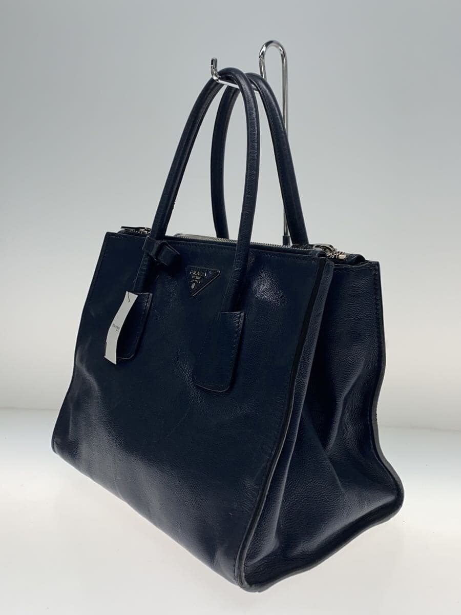 PRADA handbag leather navy B2625M 2