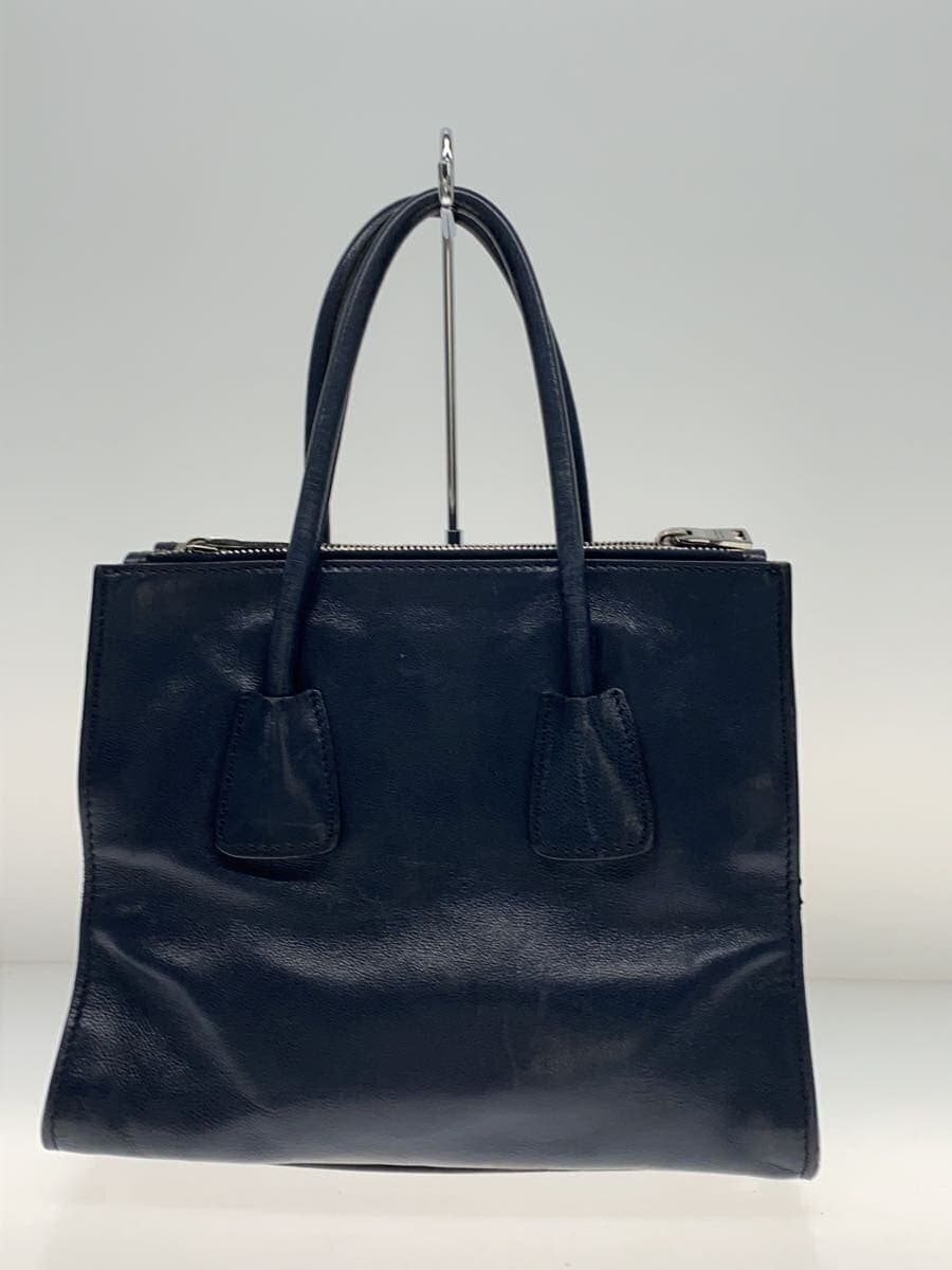 PRADA handbag leather navy B2625M 3