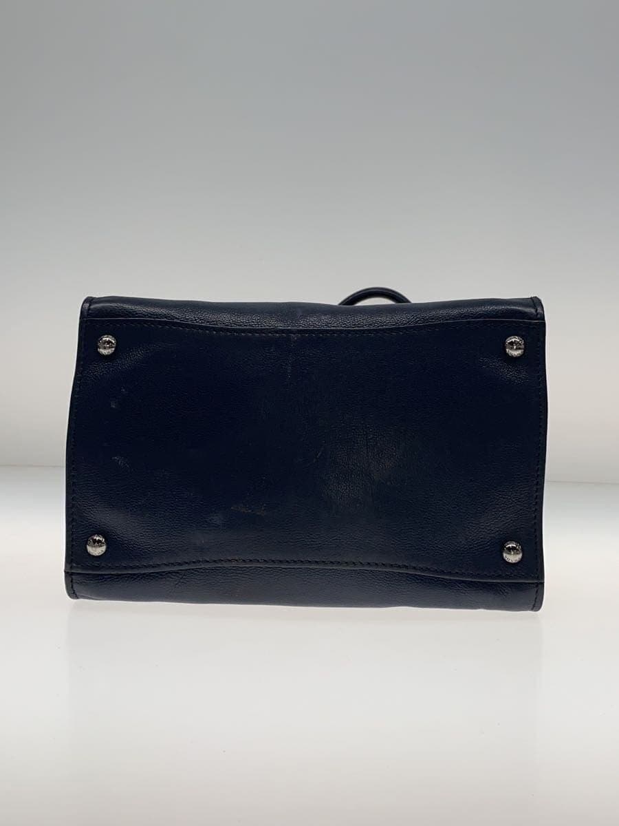 PRADA handbag leather navy B2625M 4