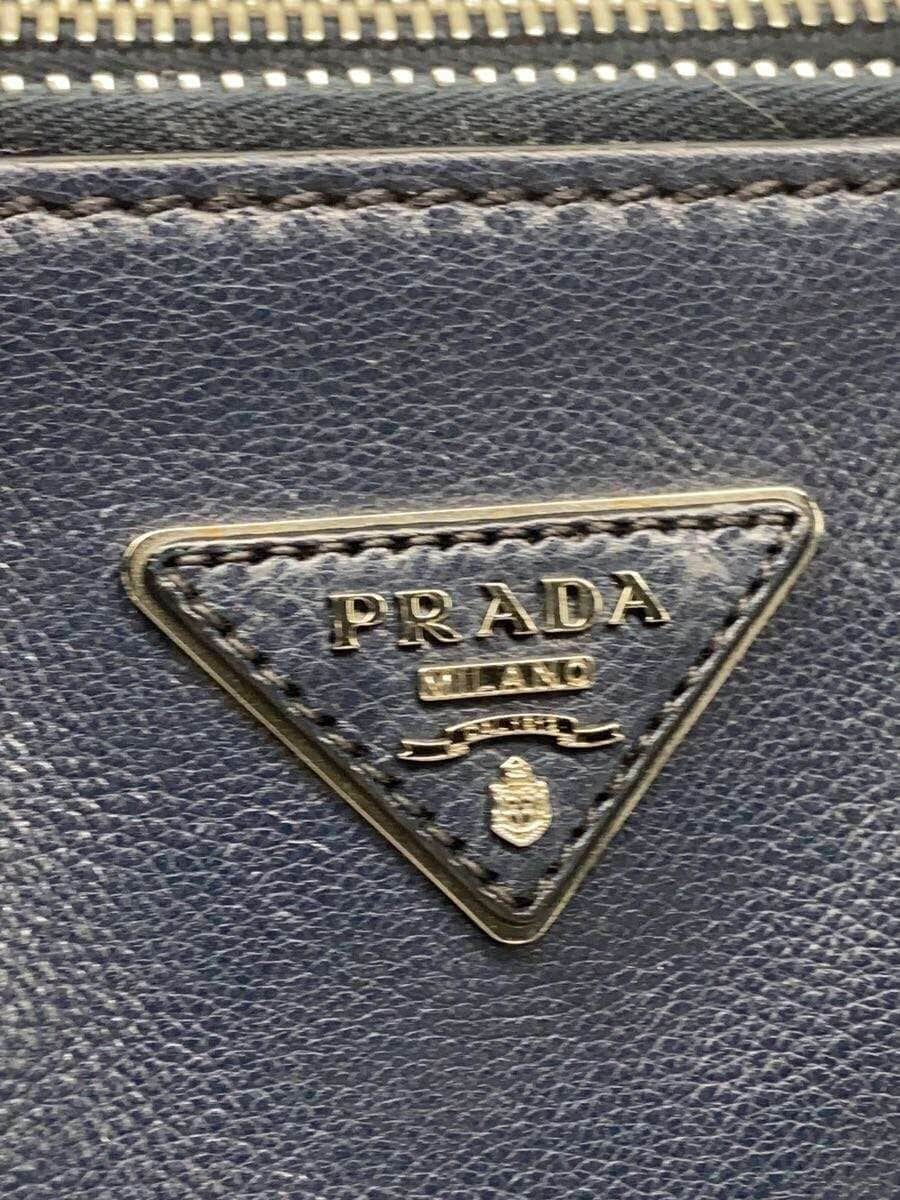 PRADA handbag leather navy B2625M 5
