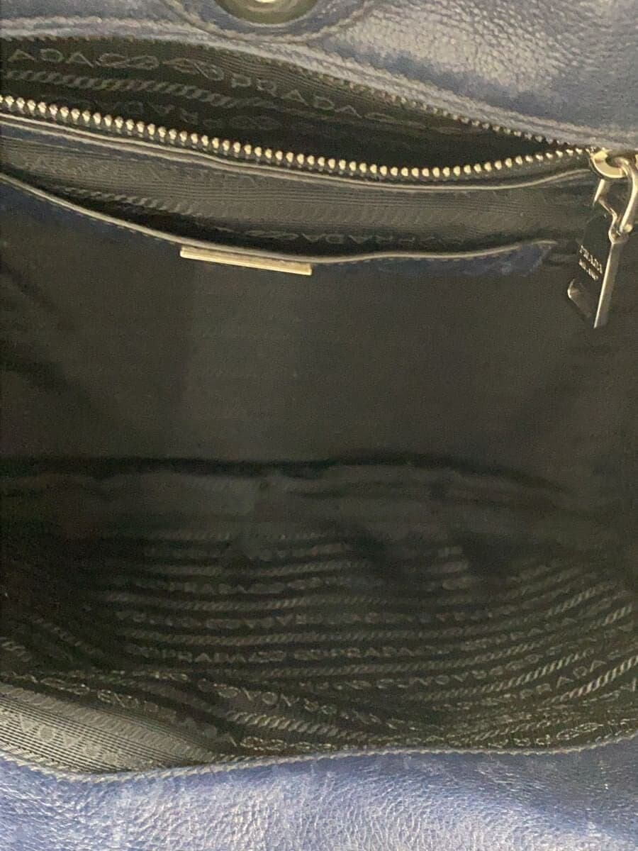 PRADA handbag leather navy B2625M 6