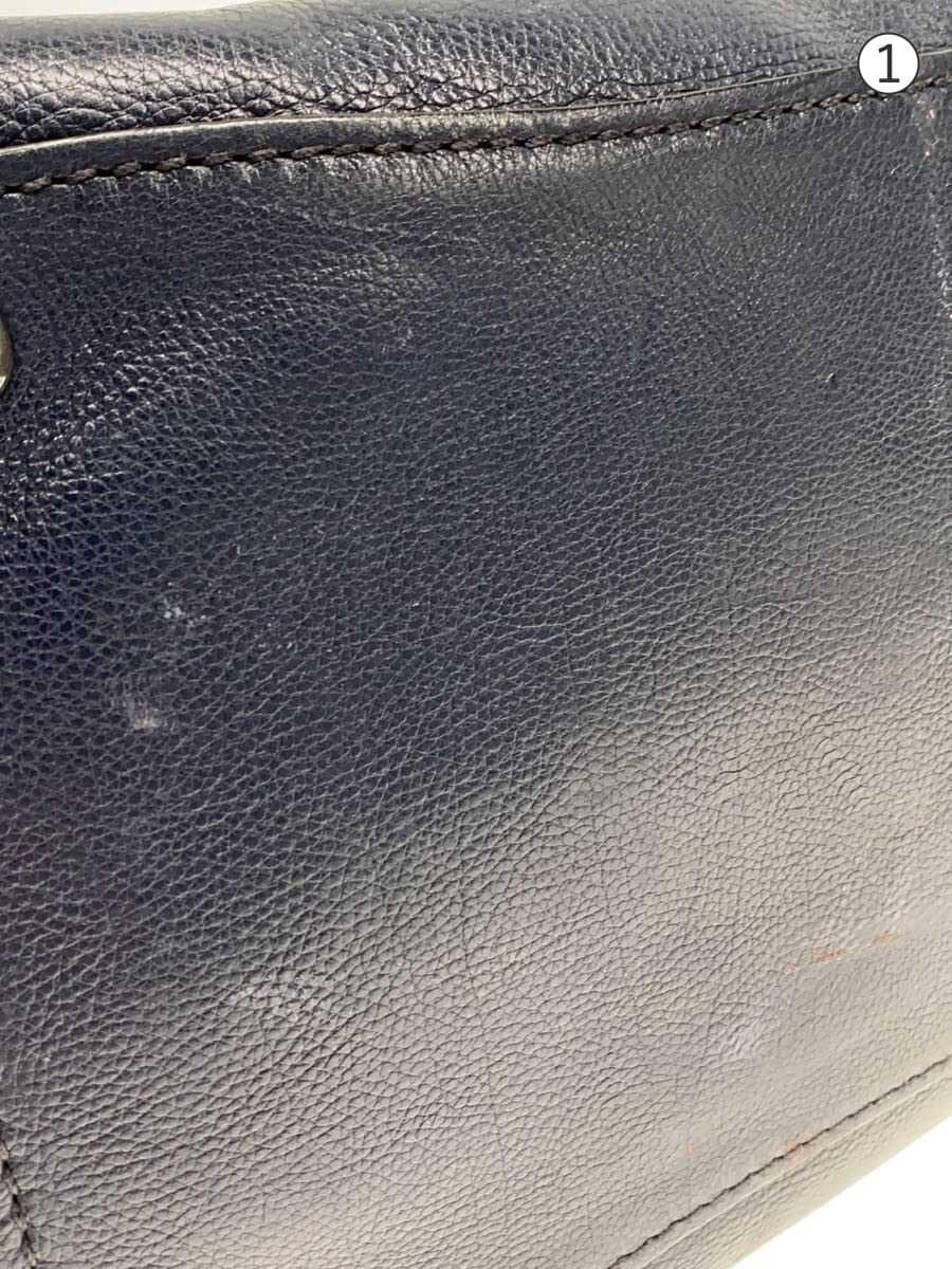 PRADA handbag leather navy B2625M 7