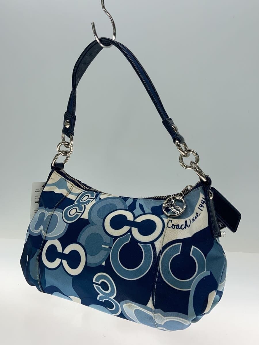 COACH Shoulder Bag Canvas BLU All-over Print 2
