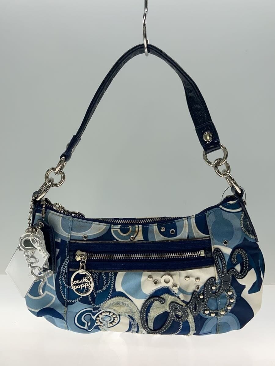 COACH Shoulder Bag Canvas BLU All-over Print 3