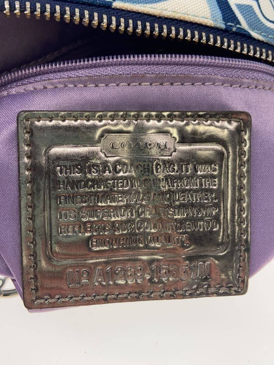 COACH Shoulder Bag Canvas BLU All-over Print 5