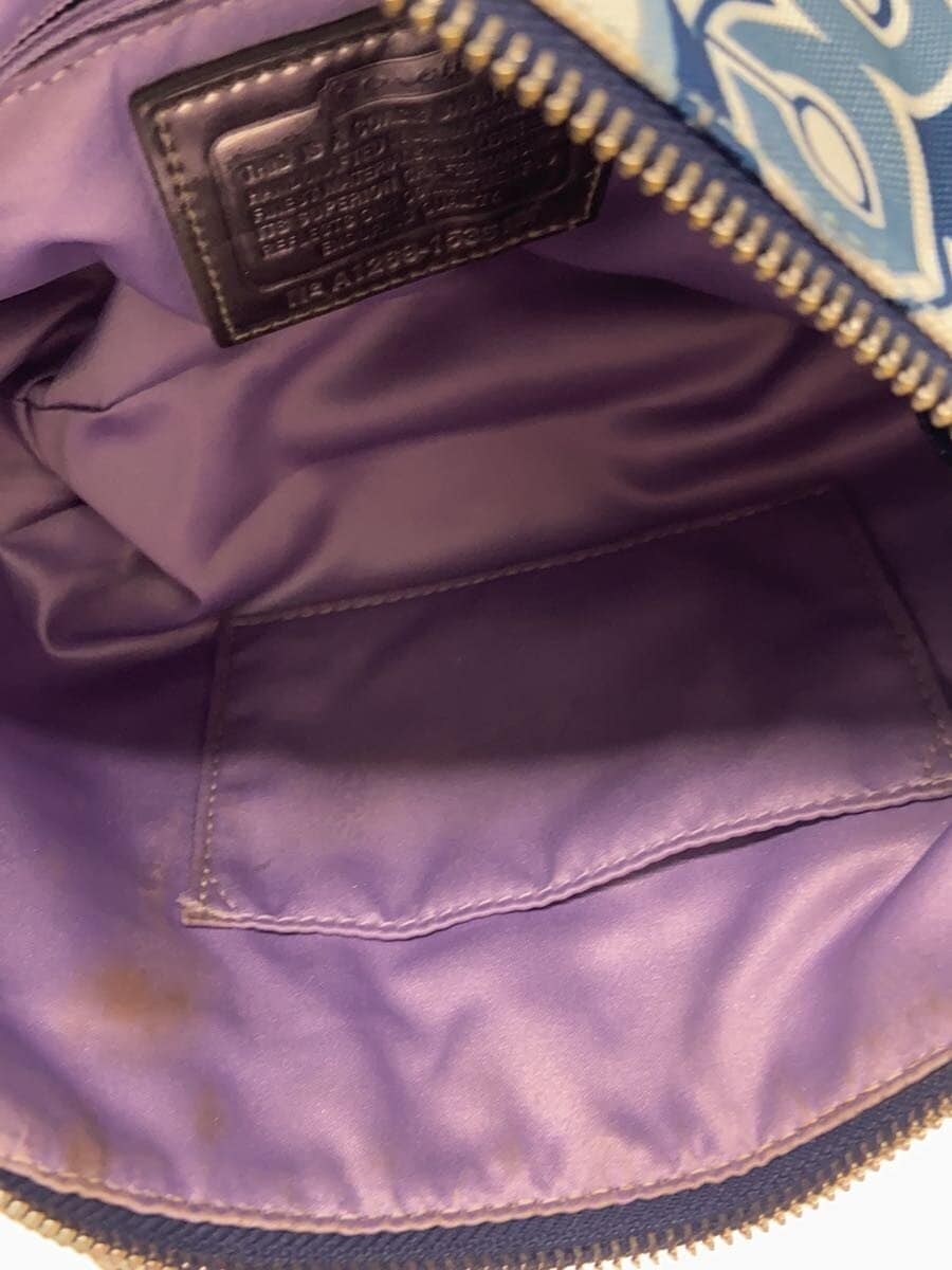 COACH Shoulder Bag Canvas BLU All-over Print 6