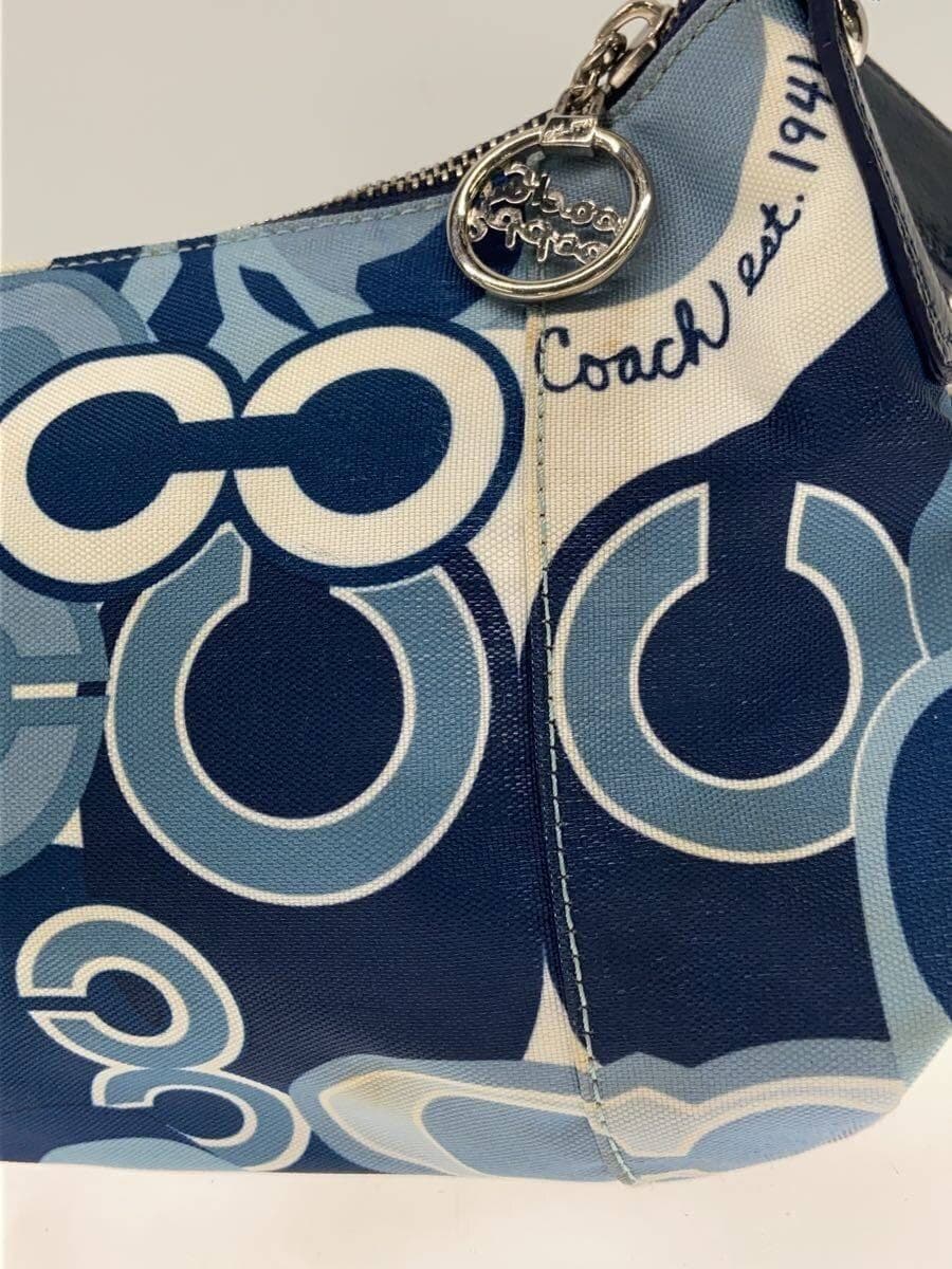 COACH Shoulder Bag Canvas BLU All-over Print 7
