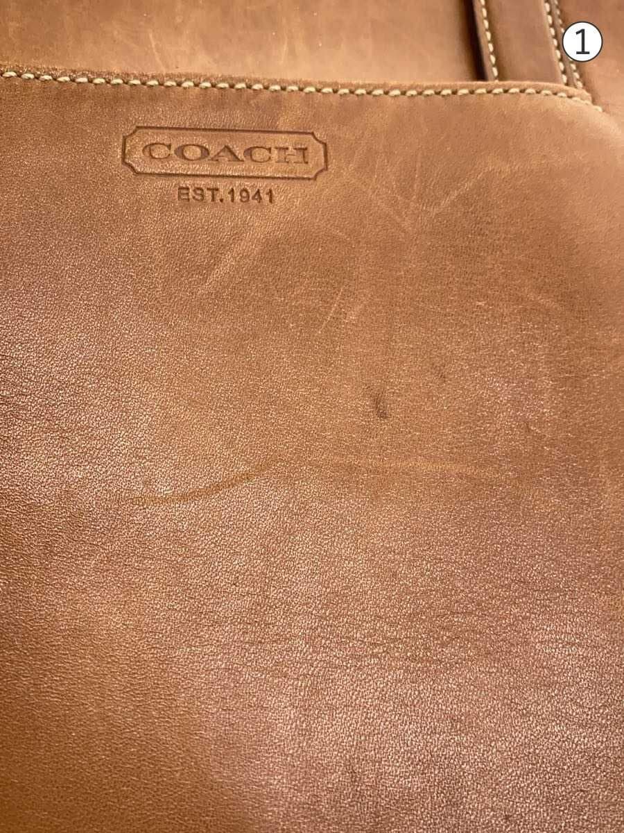 COACH Business Bag Leather CML Solid Color 5A04 7