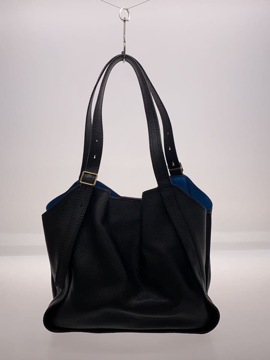 MARC JACOBS Tote Bag Leather Black Solid Color 3