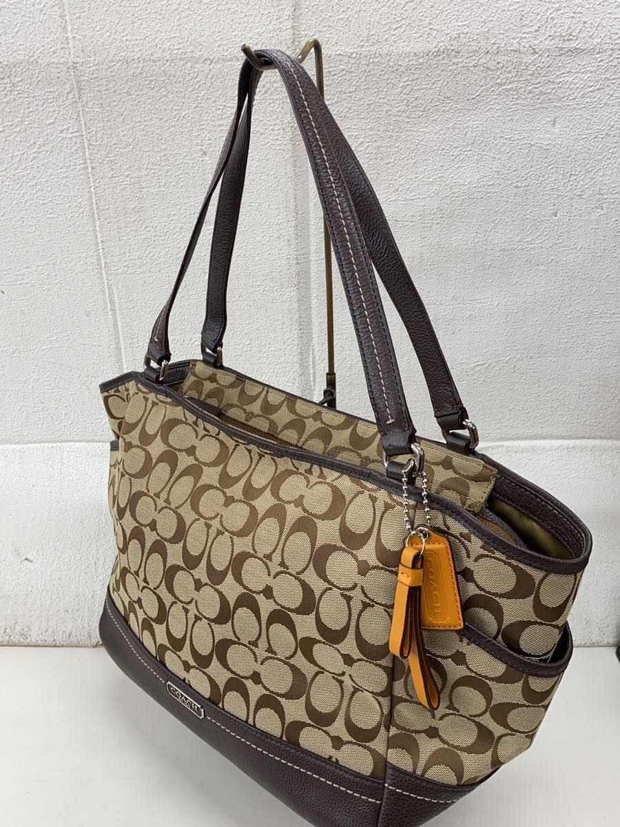 COACH Tote Bag_Signature Canvas BEG All Over Pattern 2