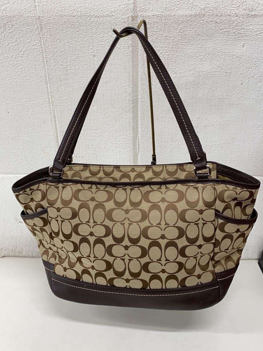 COACH Tote Bag_Signature Canvas BEG All Over Pattern 3