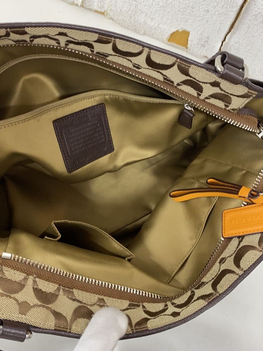 COACH Tote Bag_Signature Canvas BEG All Over Pattern 6