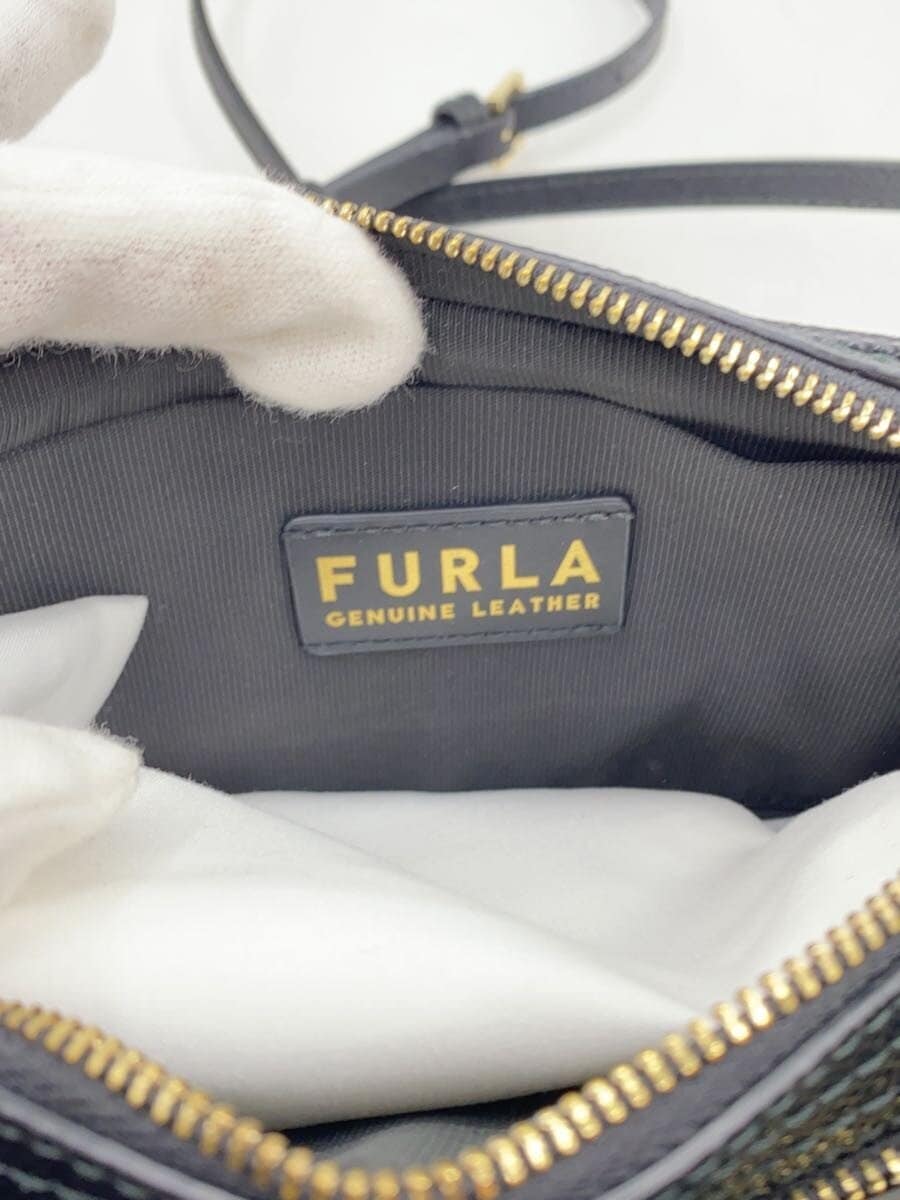 FURLA Shoulder Bag Leather BLK Solid 6