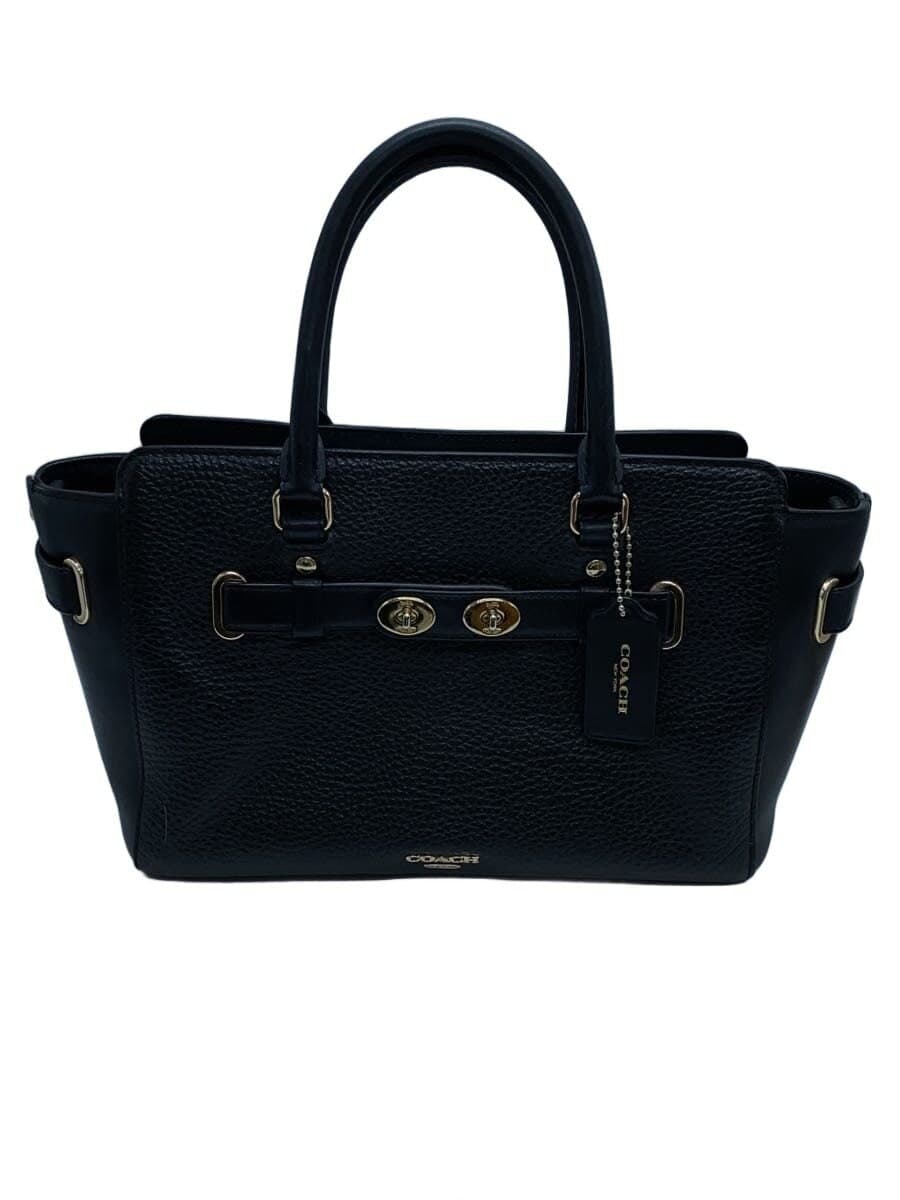 COACH Handbag Leather BLK F55665 Shoulder Missing Part