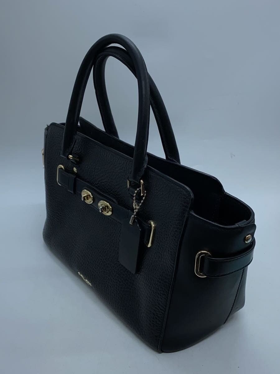 COACH Handbag Leather BLK F55665 Shoulder Missing Part 2