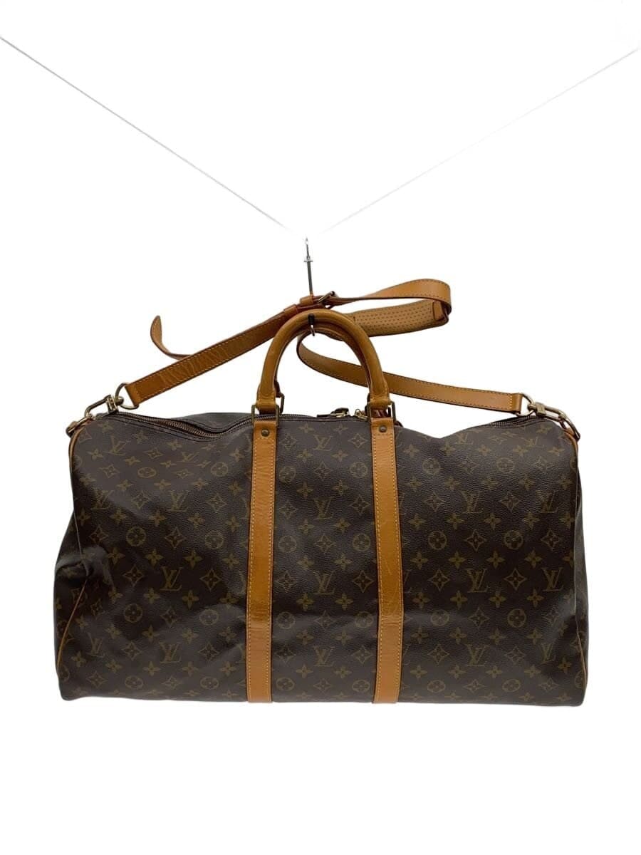 LOUIS VUITTON Keepall Bandoulière 55 Monogram Canvas PVC BRW Monogram M41414