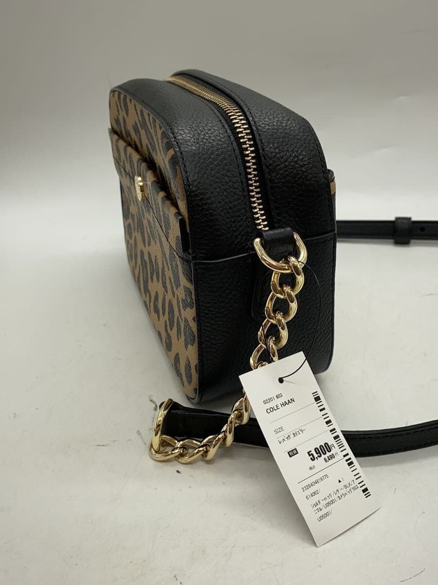 COLE HAAN Camera Bag Crossbody Leather BLK Animal U05001 2