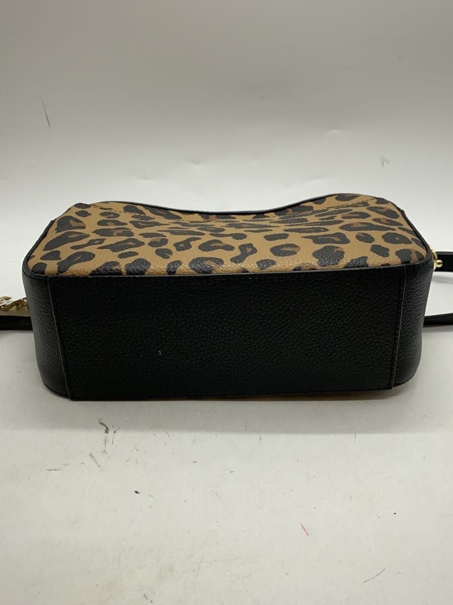 COLE HAAN Camera Bag Crossbody Leather BLK Animal U05001 4