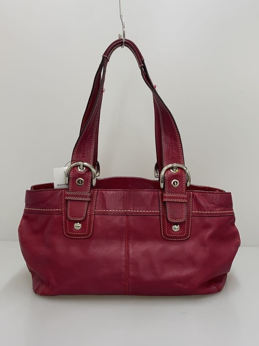 COACH Tote Bag Leather RED F13732 3