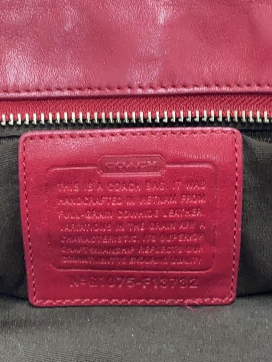 COACH Tote Bag Leather RED F13732 5
