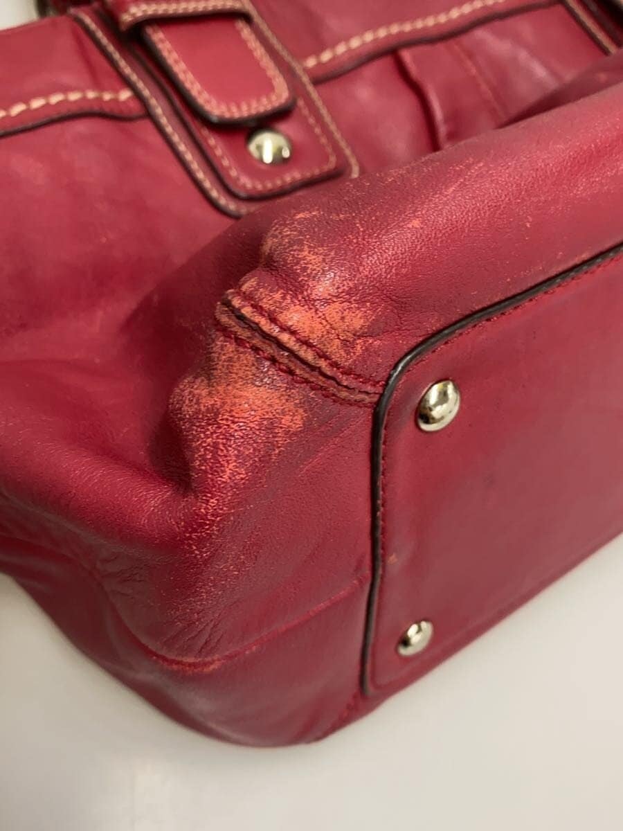COACH Tote Bag Leather RED F13732 8