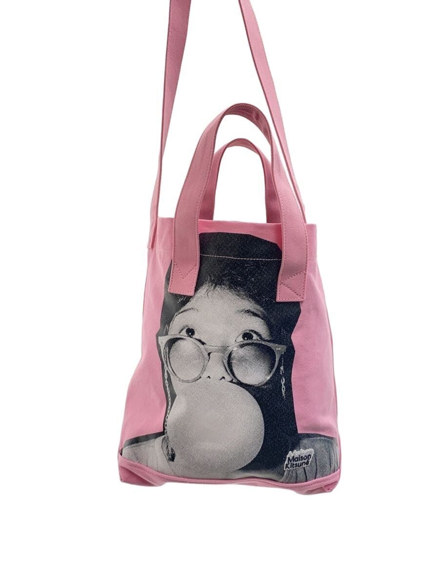 MAISON KITSUNE Shoulder Bag Canvas PNK