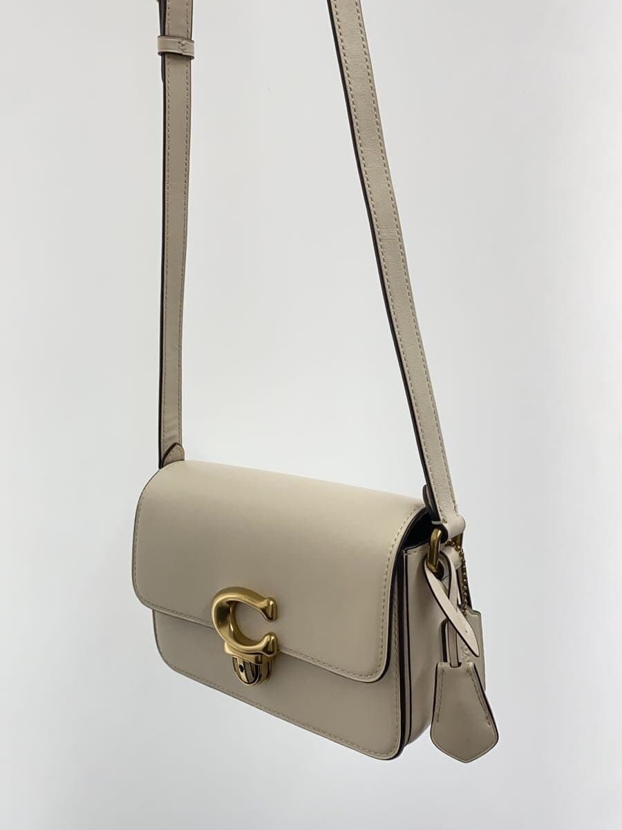 COACH Shoulder Bag Leather CRM Solid 2