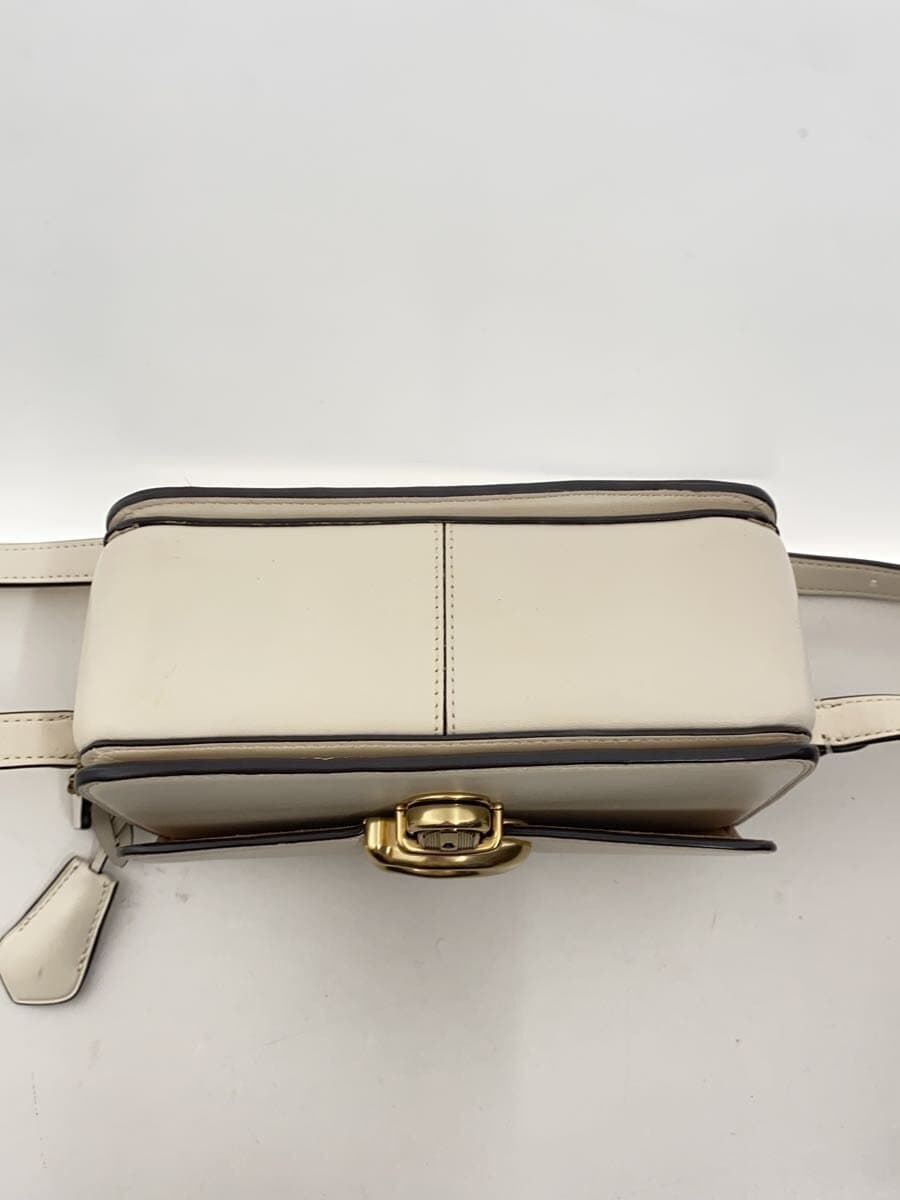 COACH Shoulder Bag Leather CRM Solid 4