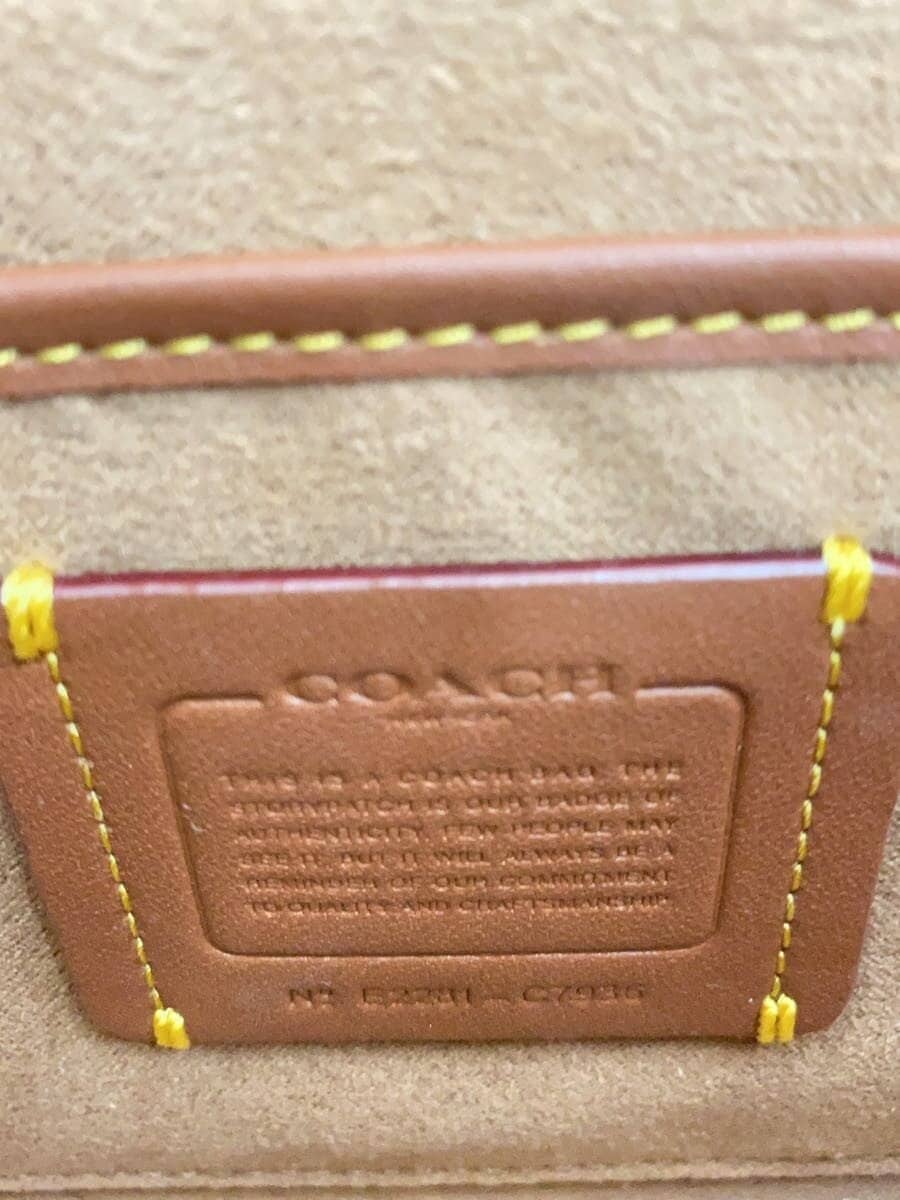 COACH Shoulder Bag Leather CRM Solid 5