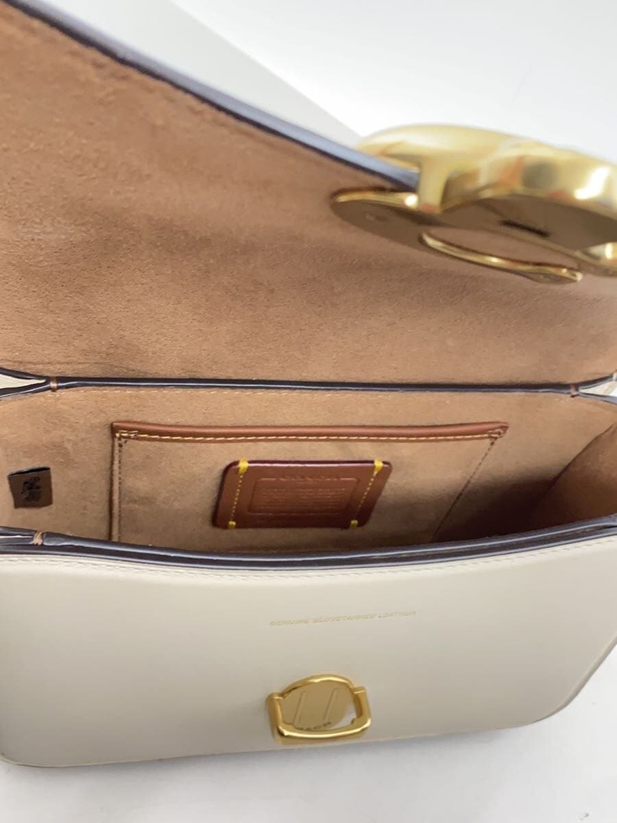 COACH Shoulder Bag Leather CRM Solid 6