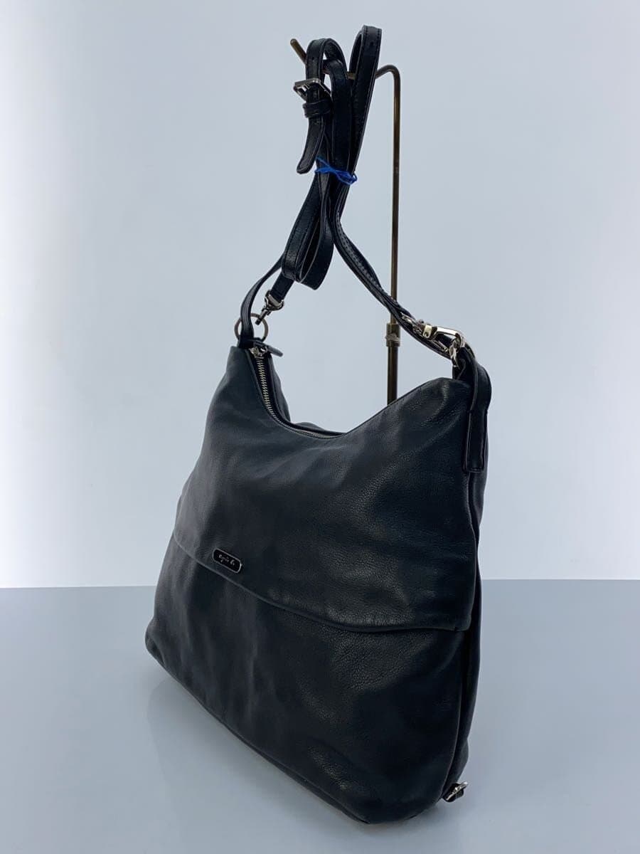 agnes b VOYAGE Shoulder Bag Cowhide BLK 2